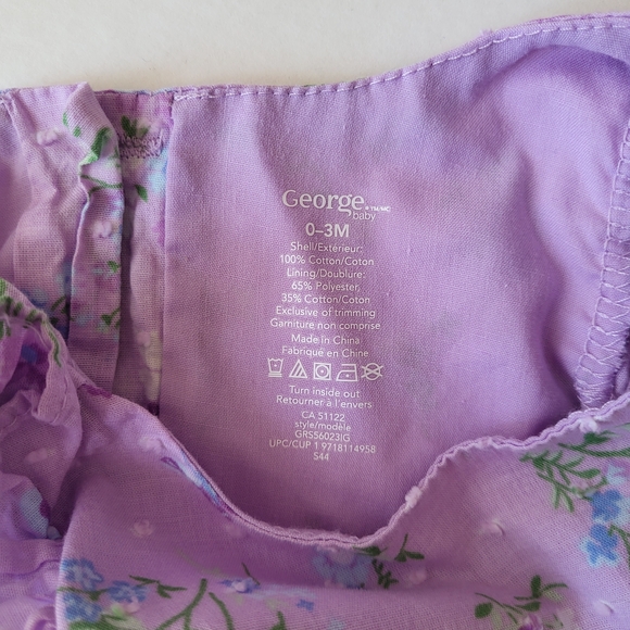 Pastel Lavender Floral Easter Spring Baby Ruffle Dress - Picture 3 of 5